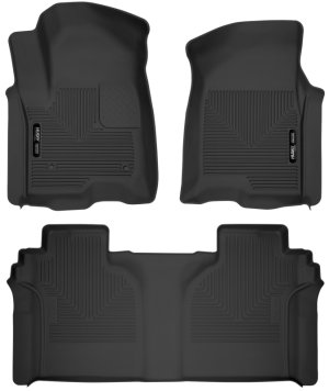 Chevrolet Silverado 1500 Floor Mats - Front + Rear - Husky Liners - X-act Contour - Black - `19-`23